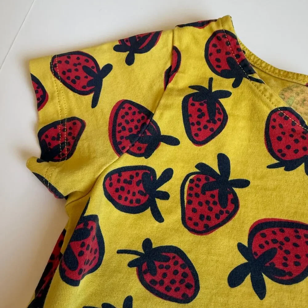 Hanna Andersson Yellow Strawberry Play All Day Dress 6-7 120cm - Picture 5 of 7
